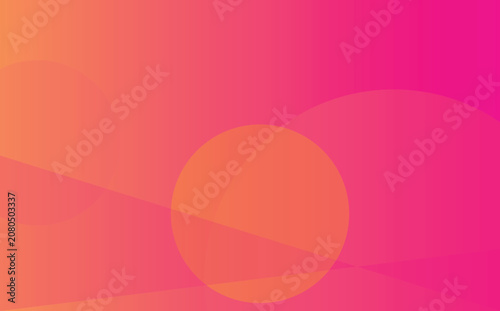 Abstract background, featuring a vibrant, gradient transition from, bright orange to, deep magenta with, overlapping circular geometric shapes