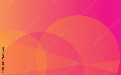 Abstract background, featuring a vibrant, gradient transition from, bright orange to, deep magenta with, overlapping circular geometric shapes
