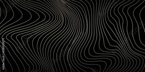 Fotografía black and gold luxury background with dynamic wave composition.