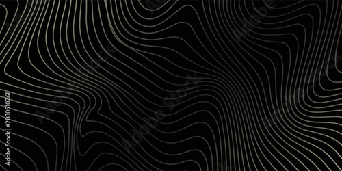 Foto black and gold luxury background with dynamic wave composition.