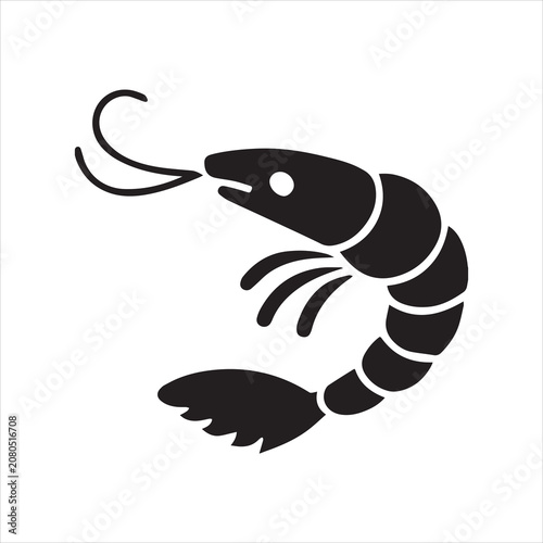 Tableau sur toile shrimp silhouette.
