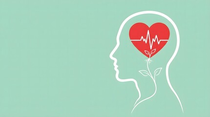 World mental health day awareness heart and mind connection