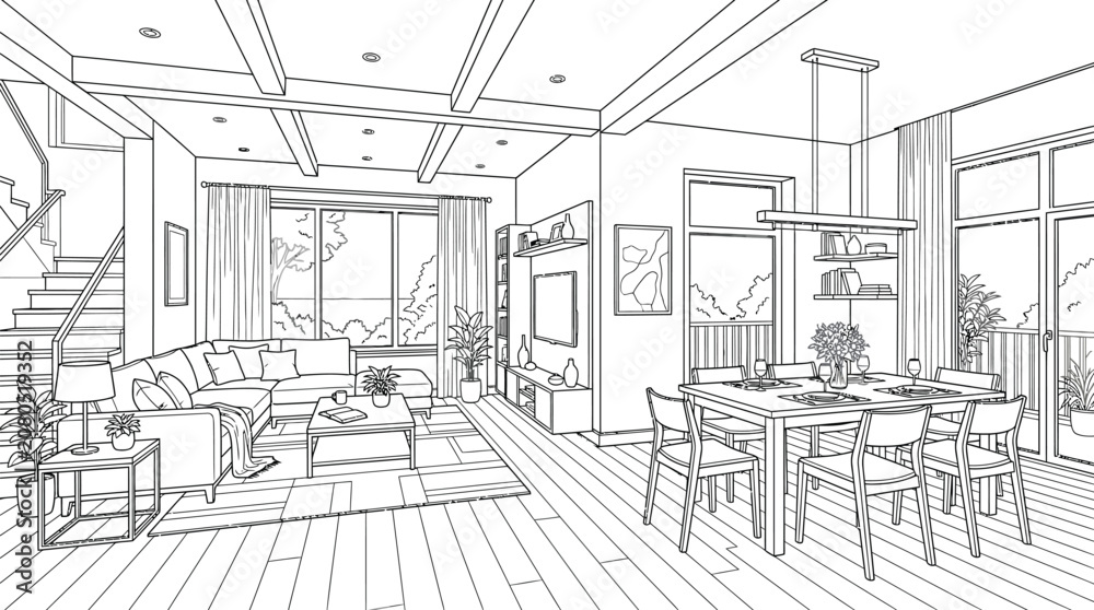 Fototapeta premium interior of a room