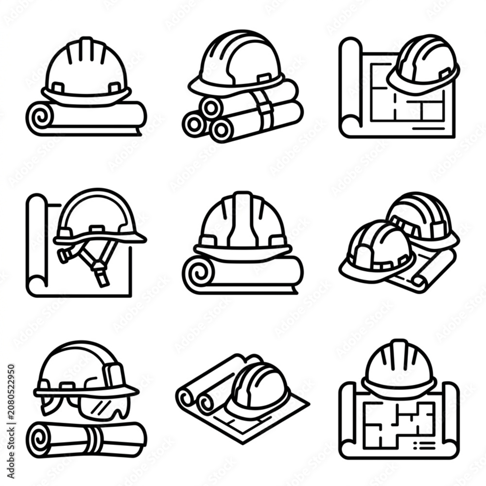 Fototapeta premium Construction worker safety hard hats.
