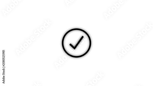 Successfully completed icon animation isolated on white background.4k