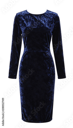 blue dress on a white