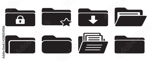 Simple Folder Symbol for Document Organization, Data Storage and Office Applications