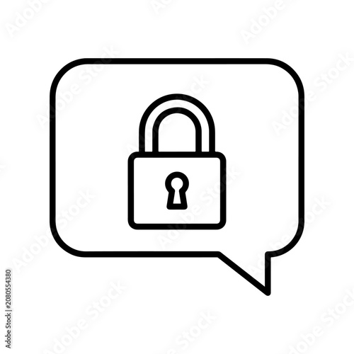 Private conversation AI chatbot icon representing secure messaging and data encryption for digital communication systems