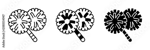 Bild auf Leinwand Cheerleader Pom Poms Vector Icons, Sports Spirit Accessories, Performance Props