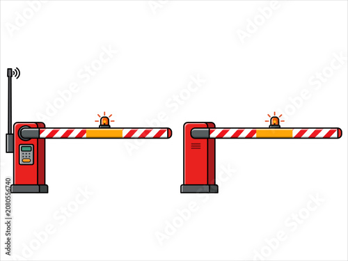 Automatic Parking Barrier Gates and Security Boom Arms Illustration