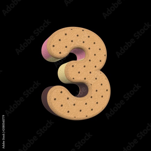 Ice Cream Sandwich Triple Flavor Number 3 Loop on Alpha Background