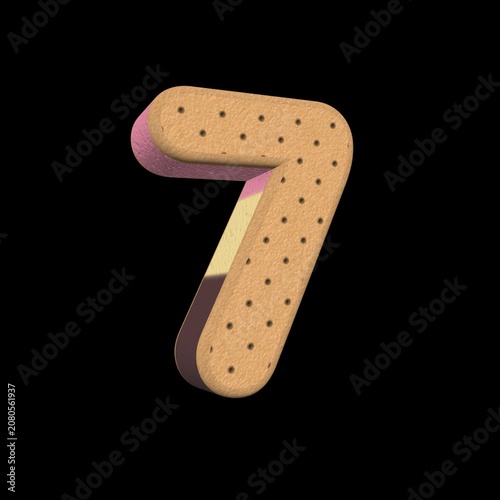 Ice Cream Sandwich Triple Flavor Number 7 Loop on Alpha Background