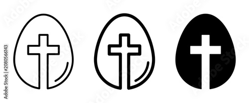 Foto Christian Easter Egg Icons, Resurrection Symbol, Religious Holiday Graphics, Fai