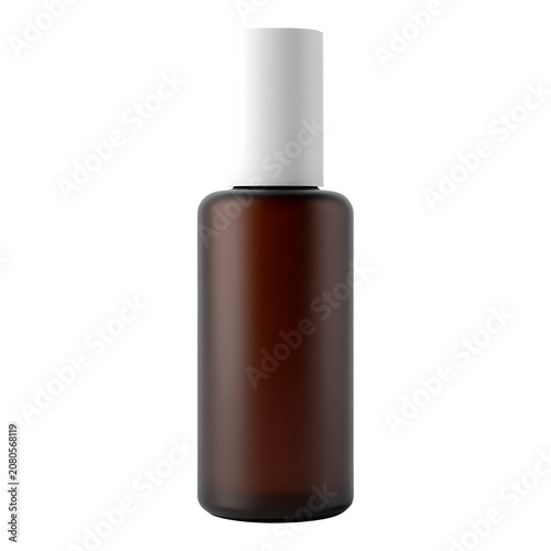a minimalist cylindrical bottle on transparent background