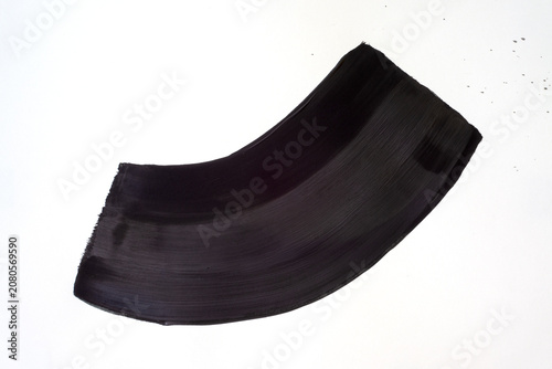 Black Curved Plastic Industrial Component Isolated on White Background