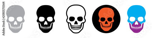 Fotografie Human skull silhouettes, clipart, symbol, icon vector illustration