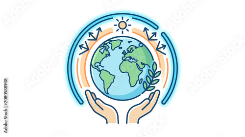 Environmental Protection and Global Sustainability Concept Icon
