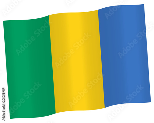 waving flag of Gabon icon vector illustration