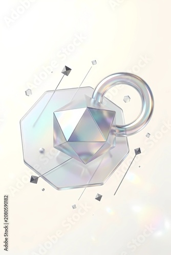 Abstract symbol on blue background