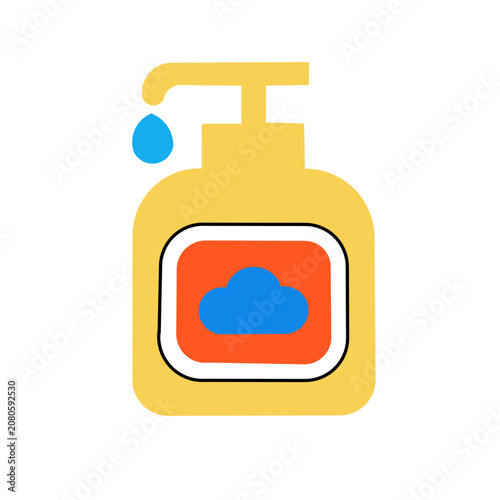 Soap dispenser icon vector illustration with color