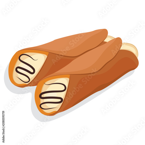 Canvas Print Cannoli rome Sicilian pastries vector.