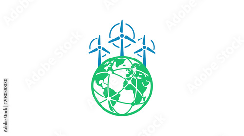 Global Wind Energy Concept Icon