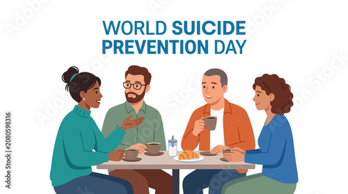 Group of Friends Having Conversation for World Suicide Prevention Day