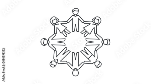 Group of People Holding Hands in a Circle Icon