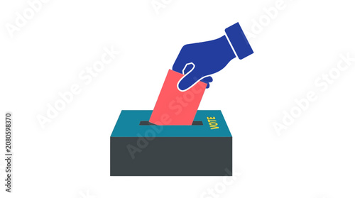 Hand Casting Ballot Into Election Box