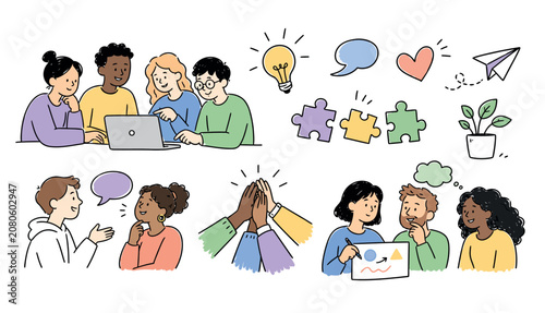 Foto Diverse People Discussing Ideas.