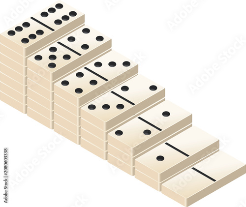 Stacked domino tile full set