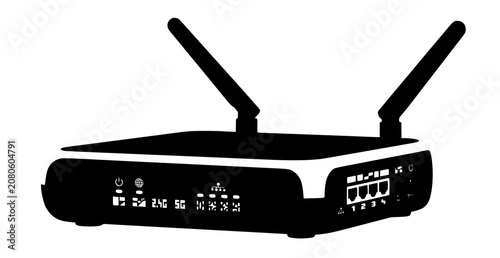 Φωτογραφία Modern WiFi Internet Router Close Up Flat Vector Illustration Isolated on White