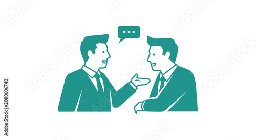 Schilderij op canvas Two businessmen in conversation discussion.