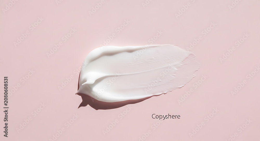 Fototapeta premium Closeup of white cream on pink.