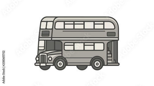 Vintage Double Decker Bus Vehicle.