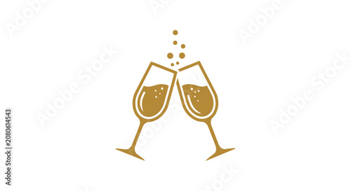 Two Glasses of Champagne Together.