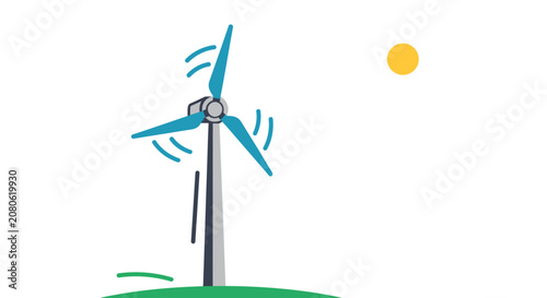 Wind turbine generating clean renewable energy.