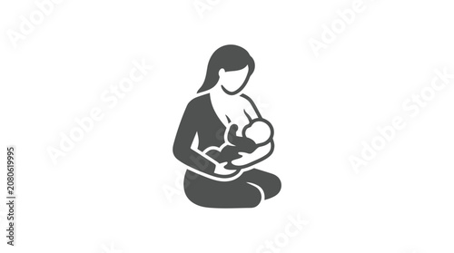 Woman Breastfeeding Newborn Baby Girl.