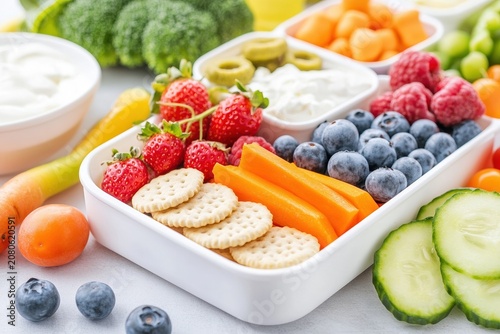 Healthy Kids Snackle Box With Fruits Vegetables And School Snacks