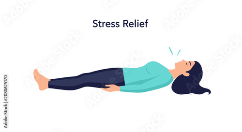 Fotografie Woman lying down for stress relief.