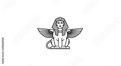 Foto Winged Sphinx Mythical Creature Illustration.
