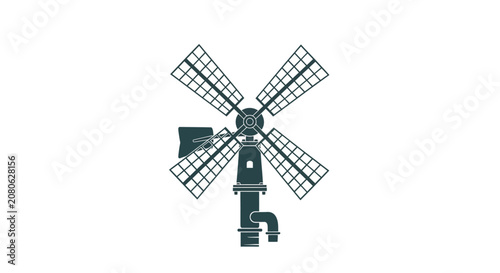 Εκτύπωση καμβά Wind turbine rotor with six blades.
