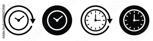 Canvas Print Set of clock and history time icons