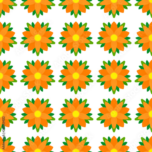 Cute Seamless Sunflower Floral Pattern Background
