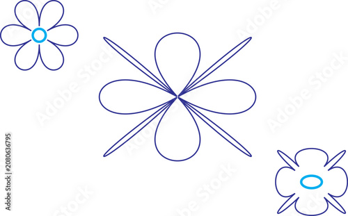 Simple black outline flower vector illustration for coloring book or minimalist design.