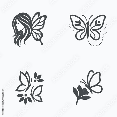 Black and white butterfly designs.