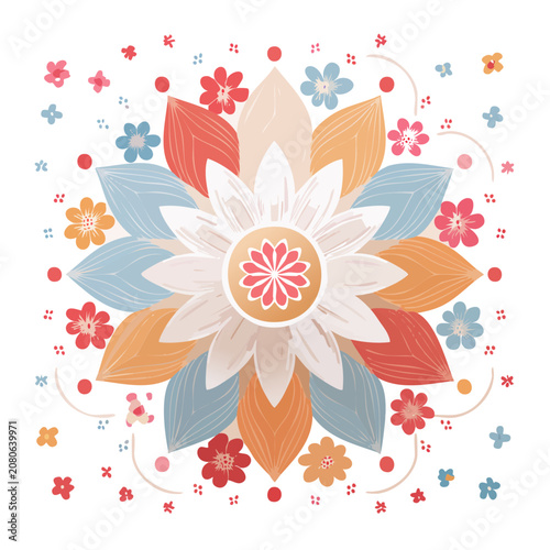 Colorful floral mandala vector illustration