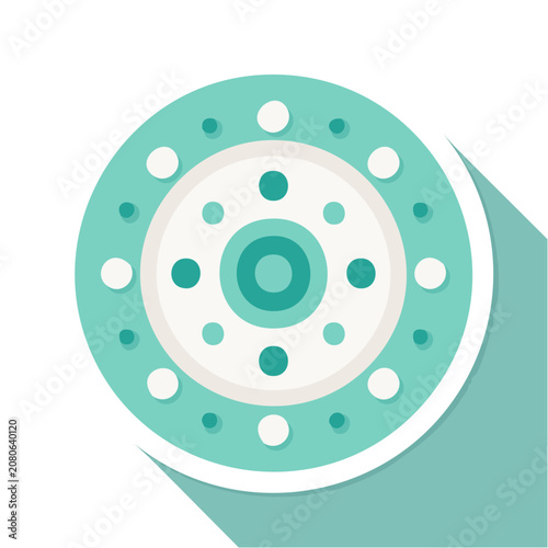 Flat vector atomic structure with nucleus and electrons