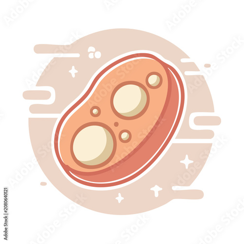 Flat vector illustration of a biological cell
