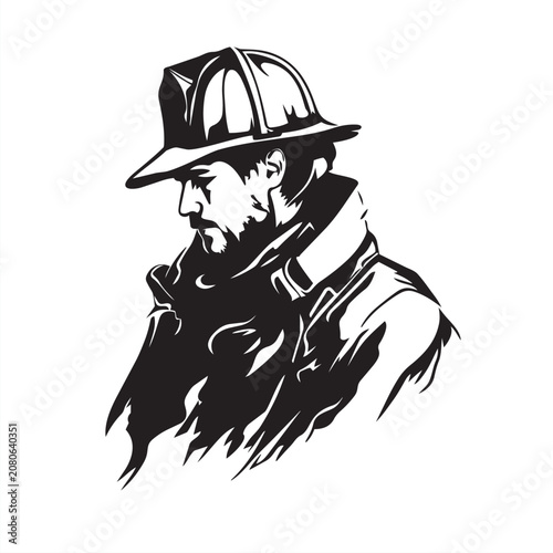 vector illustration of a firefighter